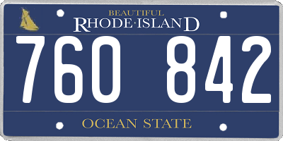 RI license plate 760842