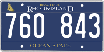 RI license plate 760843