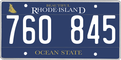 RI license plate 760845