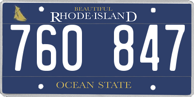 RI license plate 760847