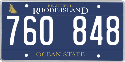 RI license plate 760848