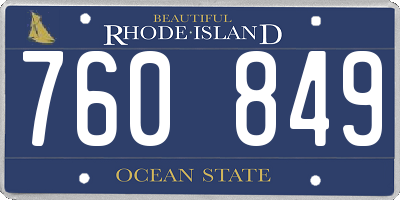 RI license plate 760849