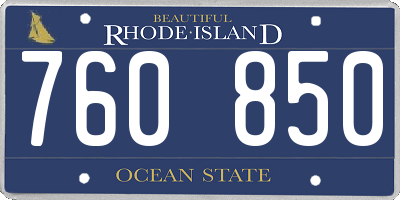 RI license plate 760850
