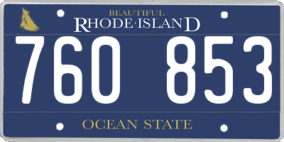 RI license plate 760853