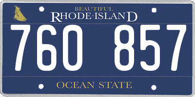 RI license plate 760857