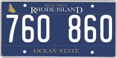 RI license plate 760860