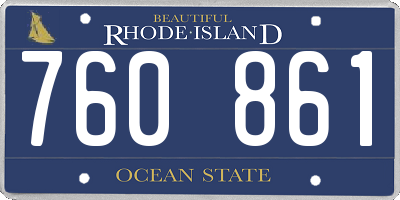 RI license plate 760861