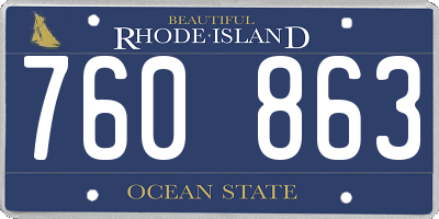 RI license plate 760863