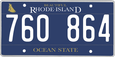 RI license plate 760864
