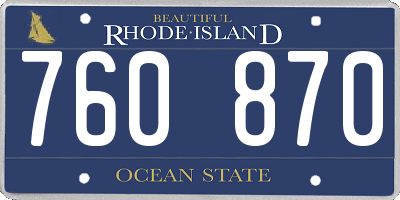 RI license plate 760870