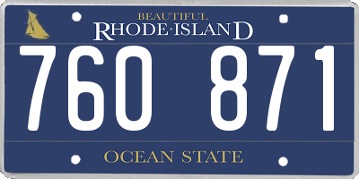 RI license plate 760871