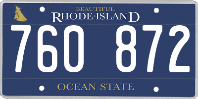 RI license plate 760872