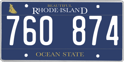 RI license plate 760874