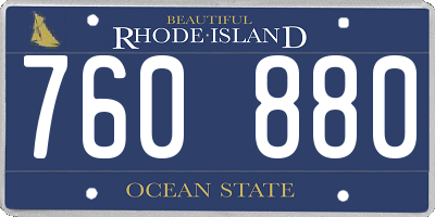 RI license plate 760880