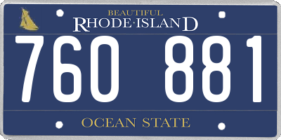 RI license plate 760881