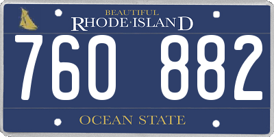 RI license plate 760882