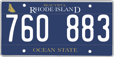 RI license plate 760883