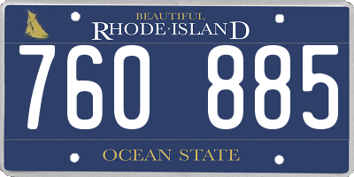 RI license plate 760885