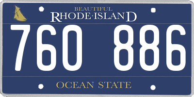 RI license plate 760886