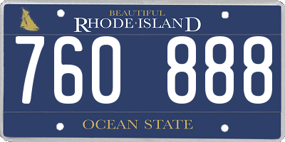 RI license plate 760888