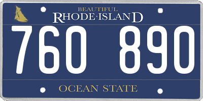 RI license plate 760890