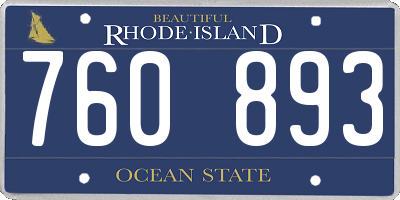 RI license plate 760893
