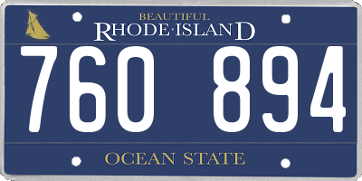 RI license plate 760894