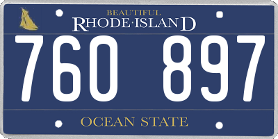 RI license plate 760897