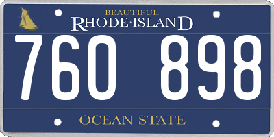 RI license plate 760898