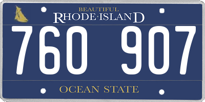 RI license plate 760907