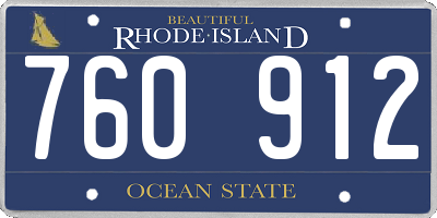 RI license plate 760912