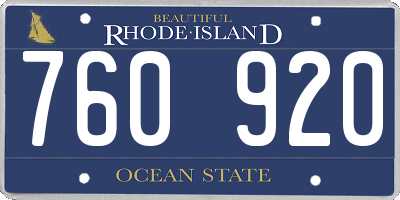 RI license plate 760920