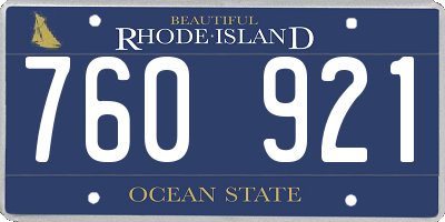 RI license plate 760921