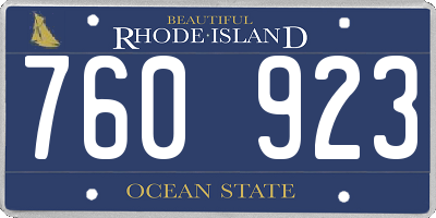 RI license plate 760923