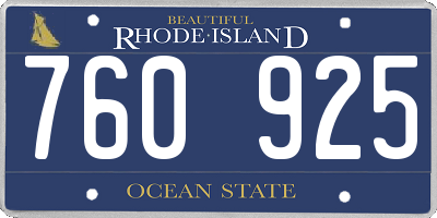 RI license plate 760925
