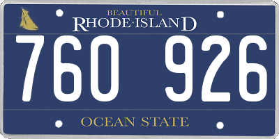 RI license plate 760926