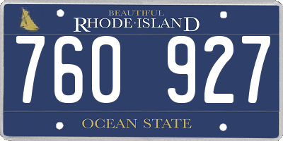 RI license plate 760927