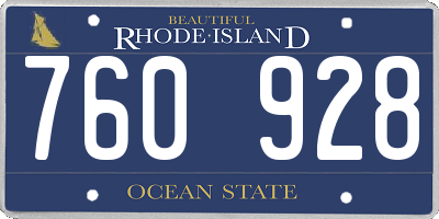 RI license plate 760928