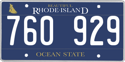 RI license plate 760929