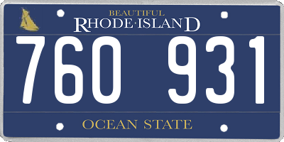 RI license plate 760931