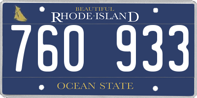 RI license plate 760933