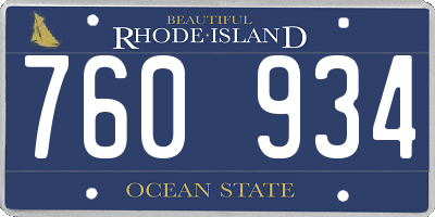 RI license plate 760934