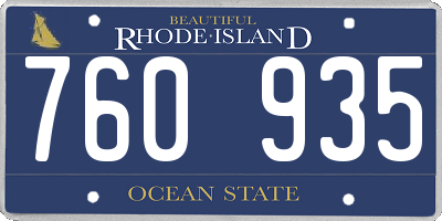 RI license plate 760935