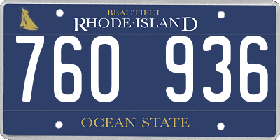 RI license plate 760936