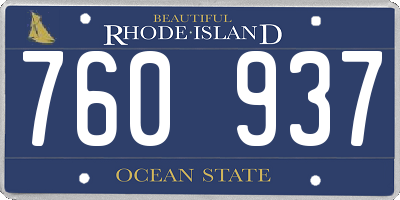 RI license plate 760937