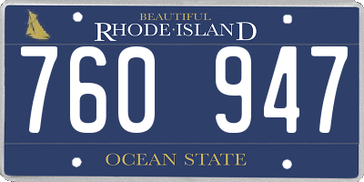RI license plate 760947
