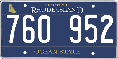 RI license plate 760952