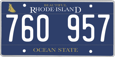 RI license plate 760957