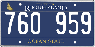 RI license plate 760959