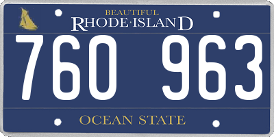 RI license plate 760963